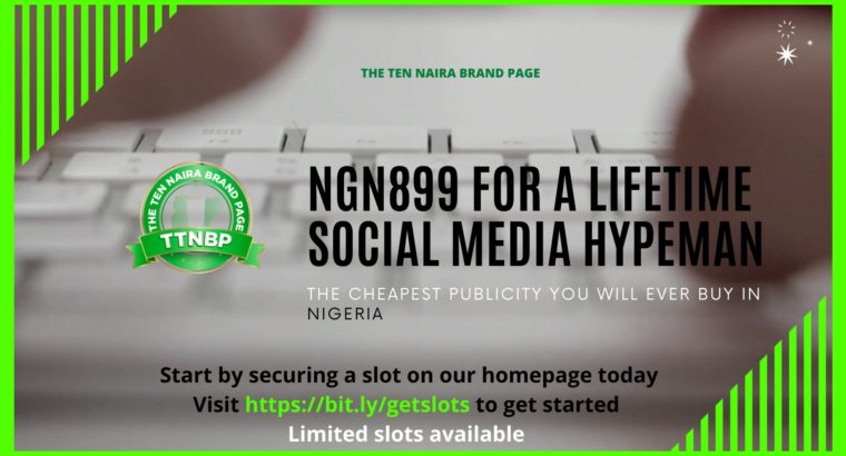 N899 for a Lifetime Social Media Hypeman