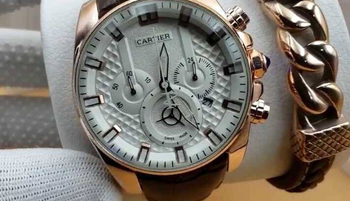 Cartier Rose Gold Leather Watch