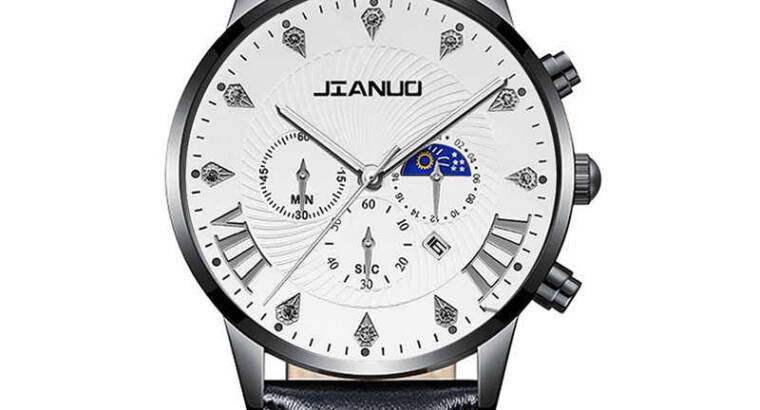 JIANUO Quarter men calendar Wristwatch